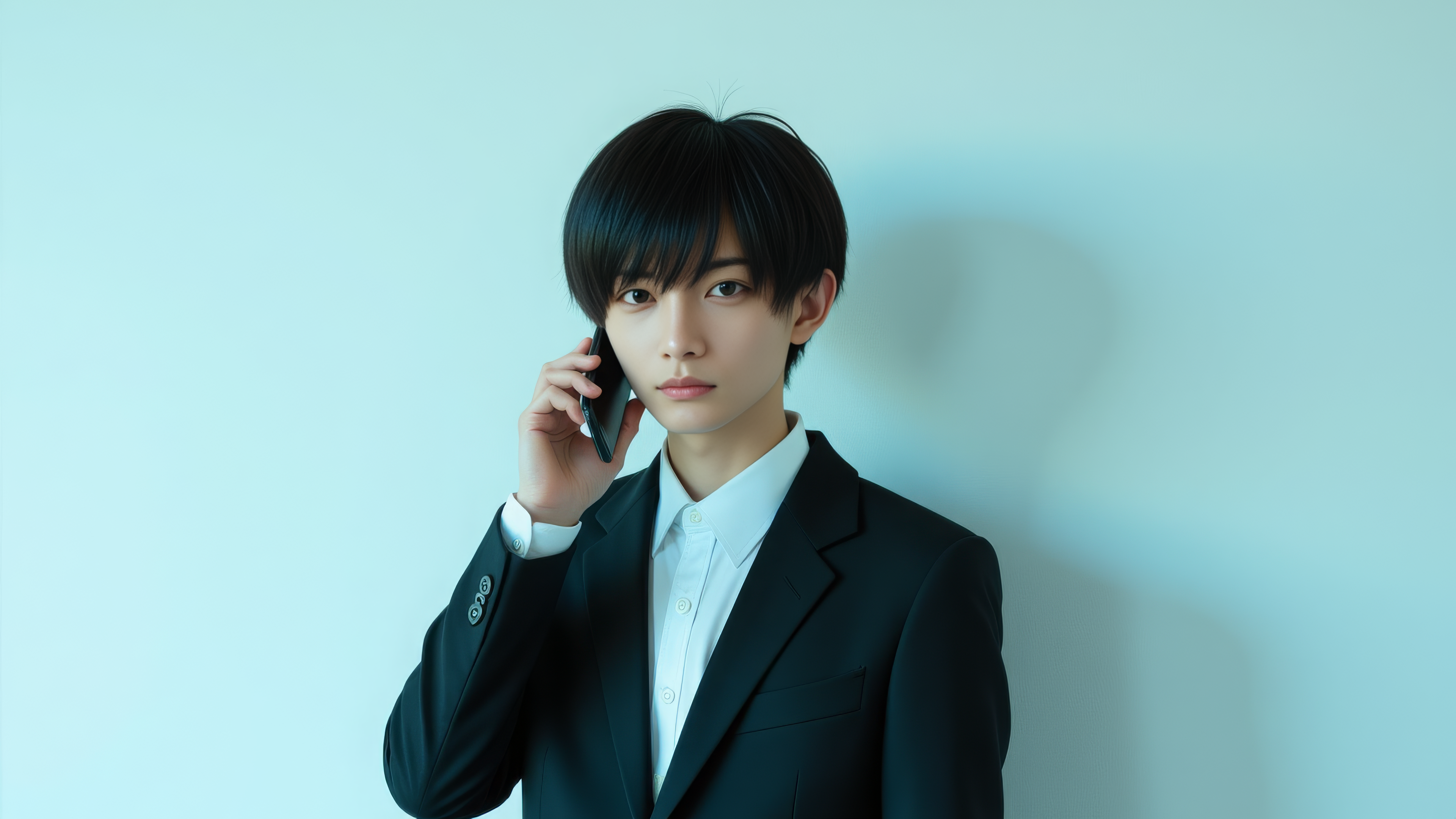 AI-generated film still — phone call scene