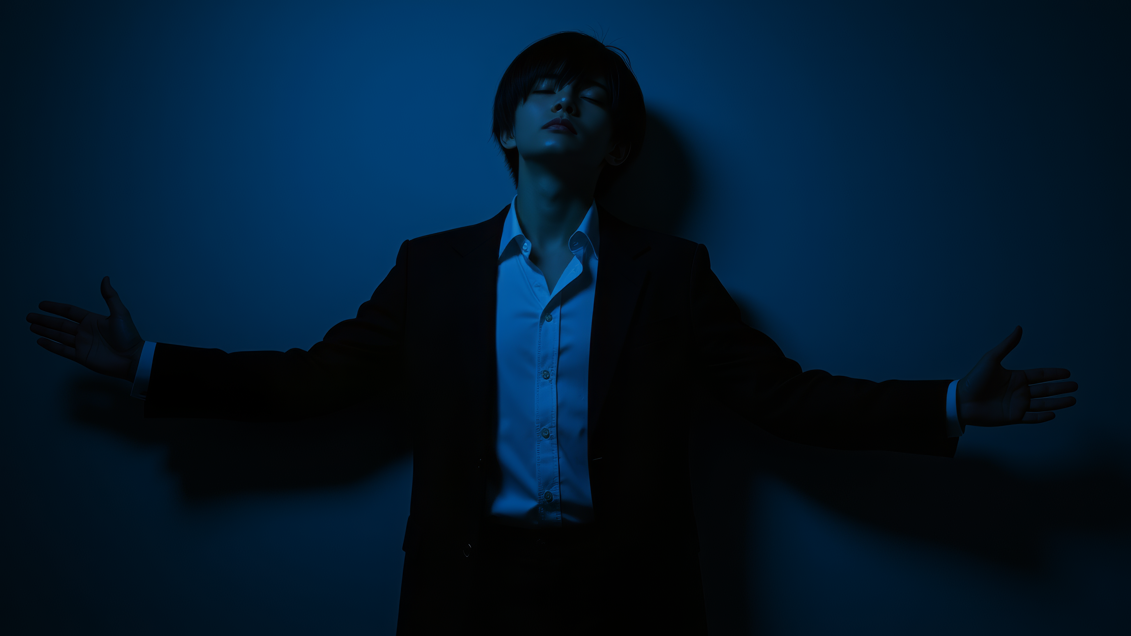 AI-generated film still — dramatic pose